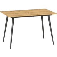 HOMCOM Esstisch ausziehbar 120/160 x 75 cm Küchentisch für 6-8 Personen, moderner Esszimmertisch mit Stahlbeine, Natur Aosom – Ansicht 1