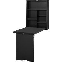 HOMCOM Wandklapptisch Klappschreibtisch Computertisch mit Tafel Schwarz 60x94,5x147cm Aosom – Ansicht 1