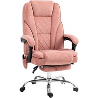 Vinsetto Bürostuhl mit Vibrtationsmassage, Ergonomischer Schreibtischstuhl mit Liegefunktion, Heizung, Höhenverstellbarer Drehstuhl mit Fußstütze, Fernbedienung
