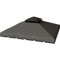Outsunny Ersatzdach für Pavillon 3x3m Wasserabweisend Pavillondach mit Doppeldach Wasserablauflöchern, Ersatzbezug für Gartenpavillon Ersatzteile aus Polyester, – Ansicht 1