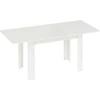 HOMCOM Ausziehbarer Esstisch, rechteckiger Küchentisch, für 6–8 Personen, platzsparend, modernes Design, 140-180 x 80 cm, Weiß Aosom – Ansicht 1