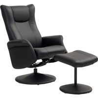 HOMCOM Relaxsessel mit Hocker 360°Drehbarer Fernsehsessel mit Liegefunktion Ruhesessel mit Verstellbar Rückenlehne TV-Sessel bis 150 kg belastbar für Wohnzimmer – Ansicht 1