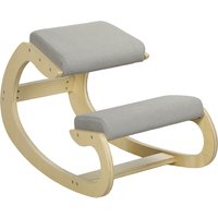 HOMCOM Kniestuhl Ergonomisch, Kniestuhl aus Holz, Bürostuhl für Homeoffice, Gesundheitsstuhl zur Verbesserung der Körperhaltung, Hellgrau Aosom – Ansicht 1