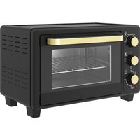 HOMCOM Minibackofen 16 L 1400W Mini Backofen 100-230℃ 60 Min. Timer, mit Grillrost und Backblech, Pizzaofen mit Tablettgriff, Krümelblech Schwarz Aosom – Ansicht 1