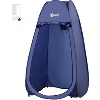 Outsunny Duschzelt Faltbar Pop-up Automatisch Sofortiger Schrank für Camping Polyester Marineblau Aosom – Ansicht 1