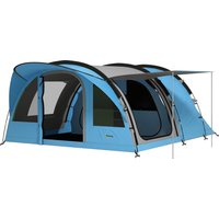 Outsunny Tunnelzelt 4 Personen Familienzelt mit Schlafkabine Vorzelt abnehmbare Trennwand Fenstern Bodenplane Stehhöhe, wasserdicht Campingzelt mit 3000 mm Wass – Ansicht 1