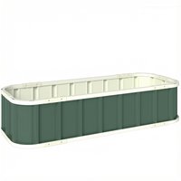 Outsunny Hochbeet Stahl, Pflanzbeet mit Klickverschlüssen Gefaltete Kante Frühbeet Gartenbeet Blumenkasten Pflanzkasten Pflanzkübel Gemüsebeet 136 x 52 x 31 cm  – Ansicht 1