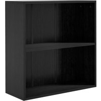 HOMCOM Bücherregal Aufbewahrungsregal mit 2 Fächern und verstellbarem Einlegeboden, Aufbewahrungsmöbel für Büro, Wohnzimmer, Schlafzimmer, 60 x 24 x 63 cm, schw – Ansicht 1