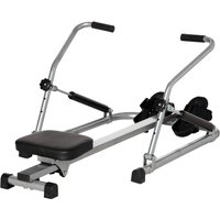 HOMCOM Klappbarer Heimruderer - 3 Widerstandsstufen, Multifunktions-LCD-Display - Stahl, ABS Schwarz Grau Aosom – Ansicht 1