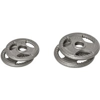 HOMCOM Hantelscheiben 2,5/2,5/5/5 kg, 4 Hanteln für 5 cm Langhantelstangen, Hantelscheiben für Krafttraining, Fitness, Gewichtheben aus Stahl Aosom – Ansicht 1