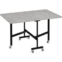 HOMCOM Klappbarer Esstisch mit Rollen für 4-6 Personen, Stahlbeine, ausziehbar 52,5-120 x 80 x 73 cm, ideal für Küche & Esszimmer Aosom.de – Ansicht 1