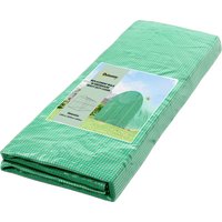 Outsunny Gewächshausfolie 4 x 2 m, wasserdicht Gartenfolie mit Reißverschlustür 8 Fenster, UV Schutz, Reißfest Folie aus Polyethylen, Abdeckplane Tunnelfolie fü