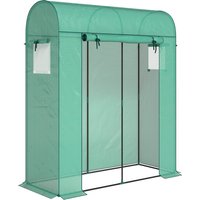 Outsunny Tomatengewächshaus Foliengewächshaus mit Rolltor Netzfenster Bogendach 170 x 68 x 200 cm Stabil Treibhaus mit PE-Folie Erdhaken Tomatenhaus Gewächshaus