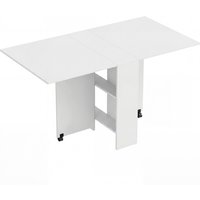 HOMCOM Esstisch Klapptisch Schreibtisch Beistelltisch Tisch Ablagefläche Holz Weiß 80 x 140 x 74 cm Aosom – Ansicht 1