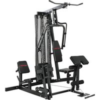 SPORTNOW Kraftstation Fitnessstation mit Latzug Butterflystange 65kg Gewichten Seil Beinpresse Multifunktion Krafttraining bis zu 120kg belastbar Fitnessgerät T – Ansicht 1