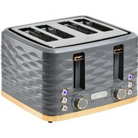 HOMCOM 4-Scheiben-Toaster mit 7 Bräunungsstufen, High-Lift, Aufwärm-/Auftau-/Abbruchs-Funktion, Selbstzentrierung, Herausnehmbare Krümelschublade, Automatische  – Ansicht 1