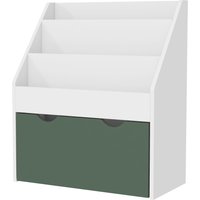 AIYAPLAY Kinderbuchregal für Bücher und Spielzeug, Mehrzweck-Aufbewahrung mit 3 Ebenen Regalen und Schublade, 62,5L x 30B x 70H cm, grün Aosom