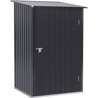Outsunny Gerätehaus Gartenschuppen 1 x 1 m Metall Gartenhaus Geräteschuppen 0,92 m² verzinkter Stahl Dunkelgrau Aosom – Ansicht 1