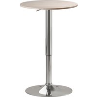 HOMCOM Höhenverstellbarer runder Bartisch 67-93 cm, Hochtisch, Tischplatte Ø60 cm 360° drehbar, mit runder verchromter Metallbasis, für Bistro, Küche/Essbereich – Ansicht 1