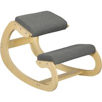 HOMCOM Ergonomischer Kniehocker, Schaukelnder Kniestuhl, Schreibtischstuhl für Homeoffice, zur Verbesserung der Körperhaltung, Grau Aosom – Ansicht 1
