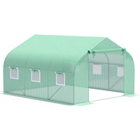 Outsunny Foliengewächshaus Treibhaus 350x300x200 cm Giebeldach ideal für Tomaten und Pflanzen Aosom.de – Ansicht 1