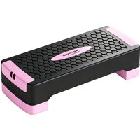 SPORTNOW Steppbrett höhenverstellbar Fitness Aerobic Stepper mit 2 Stufen (11/16 cm) 2 Widerstandsbändern, Anti-Rutsch-Matte, Rutschfest Step Bench für Zuhause 