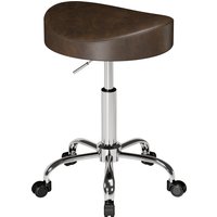 HOMCOM Rollhocker, Salonhocker mit höhenverstellbarer Sitzhöhe 51-66 cm und gepolsterter Sitzfläche, drehbar 360°, Arbeitsstuhl auf Rollen für Massage-, Tattoo- – Ansicht 1