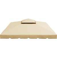 Outsunny Ersatzdach für Pavillon, Partyzelt, 3 x 3 m, Polyester-Hochdichtegewebe 170 g/m², beige Aosom – Ansicht 1
