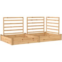 Outsunny Hochbeet mit Rankgitter Holz Blumenkasten mit 3 Spalier Trennwand Offenem Boden, Pflanzkasten Pflanzkübel Blumenkübel Rankkasten für Kletterpflanzen Ga – Ansicht 1