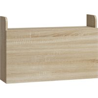 HOMCOM Wand-Schreibtisch, Wand-Computerschreibtisch mit platzsparenden Ablagen für Zuhause und Büro, 77x20x51 cm, Eiche Aosom – Ansicht 1