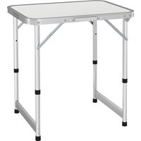 Outsunny® Campingtisch Klapptisch Universaltisch Koffertisch Gartentisch Falttisch höhenverstellbar Alu + MDF Weiß 60 x 45 x 47,5/64 cm Aosom – Ansicht 1