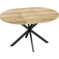 HOMCOM Esstisch ausziehbar 100/135 x 100 cm Esszimmertisch Runder/Rechteckiger Küchentisch für 4-6 Personen mit Spinnbeine aus Stahl für Küche, Esszimmer, Natur – Ansicht 1