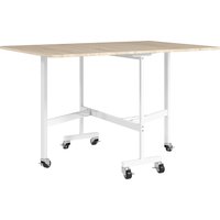 HOMCOM Esstisch Klappbar Küchentisch für 4-6 Personen mit Rollen, Stahlbeine Mobiler Klapptisch Esszimmertisch für Kleine Räume, Esszimmer, Küche 120 x 80 x 73 