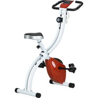 SPORTNOW Klappbarer Magnetischer Heimtrainer mit 8 Widerstandsstufen und LCD-Monitor, Indoor-Bike mit verstellbarem Sitz, Tablet-Halter, Rollen, Pulssensor, aus