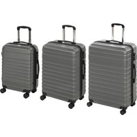HOMCOM 3-Teiliges Kofferset, Ineinander Verstaubare Reisekoffer, 20/24/28 Zoll, Dunkelgrau / Handgepäck & Aufgabegepäck, mit TSA-Schloss, ABS-Hartschale, 360° R