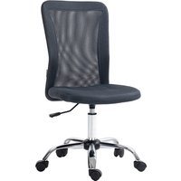 Vinsetto Bürostuhl ergonomisch höhenverstellbarer Bürostuhl mit Chromgestell 360° drehbarer Netzbezug dunkelgrau Aosom – Ansicht 1