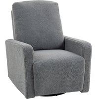HOMCOM Relaxsessel, Fernsehsessel mit Liegefunktion, Wippfunktion, Drehbar TV-Sessel mit Fußteil, Breite Sitz, Fleece-Optik, Doppelter Polsterung Ruhesessel für – Ansicht 1