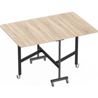 HOMCOM Esstisch Klappbar Küchentisch für 4-6 Personen mit Rollen, Stahlbeine Mobiler Klapptisch Esszimmertisch für Kleine Räume, Esszimmer, Küche 120 x 80 x 73  – Ansicht 1