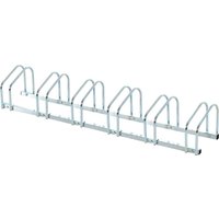 HOMCOM Fahrradständer für bis zu 6 Räder wetterfest langlebig Boden- & Wandmontage aus Stahl Silber 179x33x27cm Aosom.de – Ansicht 1