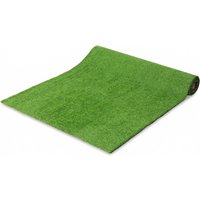 Outsunny Kunstrasen 100x400cm selbstentwässernd Outdoor Teppich mit 10mm Höhe Wetterfester Rasenteppich Grasteppich Rollrasen für Garten Balkon, Terrasse Grün A – Ansicht 1
