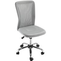 Vinsetto Bürostuhl ergonomisch höhenverstellbarer Bürostuhl mit verchromtem Fußgestell um 360° drehbarer Mesh-Stoffbezug Grau Aosom – Ansicht 1
