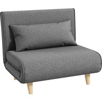 HOMCOM Schlafsofa Einzelsofa klein, Klappsofa mit verstellbarer Rückenlehne, skandinavisch, Grau, 95x95x80cm Aosom – Ansicht 1