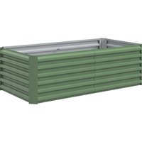 Outsunny Hochbeet aus verzinktem Stahl, Gartenbeet mit offenem Boden, Hochbeet für Gemüse, Obst, Blumen, 180 x 90 x 57,5 cm, hellgrün Aosom – Ansicht 1