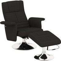 HOMCOM Relaxsessel mit Fußhocker, Drehbar Massagesessel mit Liegefunktion, 8 Punkt-Vibrationsmassage, Elektrischer Fernsehsessel mit Fernbedienung, Leinenoptik, – Ansicht 1
