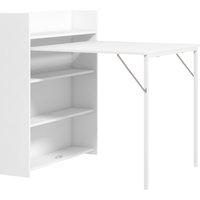 HOMCOM Esstisch Klappbar Küchentisch mit 4-stufigen Regalen für 3 Personen, Klapptisch mit Anti-Kipp-Schutz für kleine Räume, Küche, Esszimmer, 80 x 90 x 93 cm, – Ansicht 1
