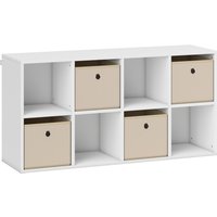 HOMCOM Regal mit 8 Würfeln, Bücherregal, Regal für Bücher mit 4 Stoffschubladen, Horizontal oder Vertikal, für Wohnzimmer, Schlafzimmer, Studie, 105,9x30x53,7 c – Ansicht 1