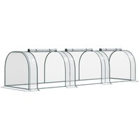 Outsunny Foliengewächshaus Treibhaus mit Tür 350 x 100 x 80 cm, transparentes PVC für Pflanzenaufzucht & Frühbeet, stabiler Stahlrahmen, grün Aosom.de