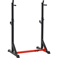 HOMCOM Verstellbarer Hantelständer aus Stahl 77-122x73x121-171cm in Schwarz und Rot für effektives Training Aosom.de – Ansicht 1