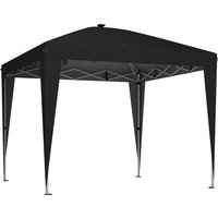 Outsunny Pavillon 3x3 m Faltbar Pop-Up, höhenverstellbar, UV50+ Gartenpavillon mit zentraler Leuchte & USB, Fernbedienung, Tragetasche, für Außen, Camping, Part – Ansicht 1