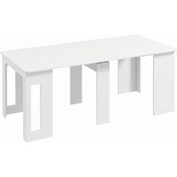 HOMCOM Esstisch, 60-180x85cm Ausziehbar Küchentisch für bis 6 Personen, Modern Esszimmertisch, für Wohnzimmer, Esszimmer, Küche, Weiß Aosom – Ansicht 1